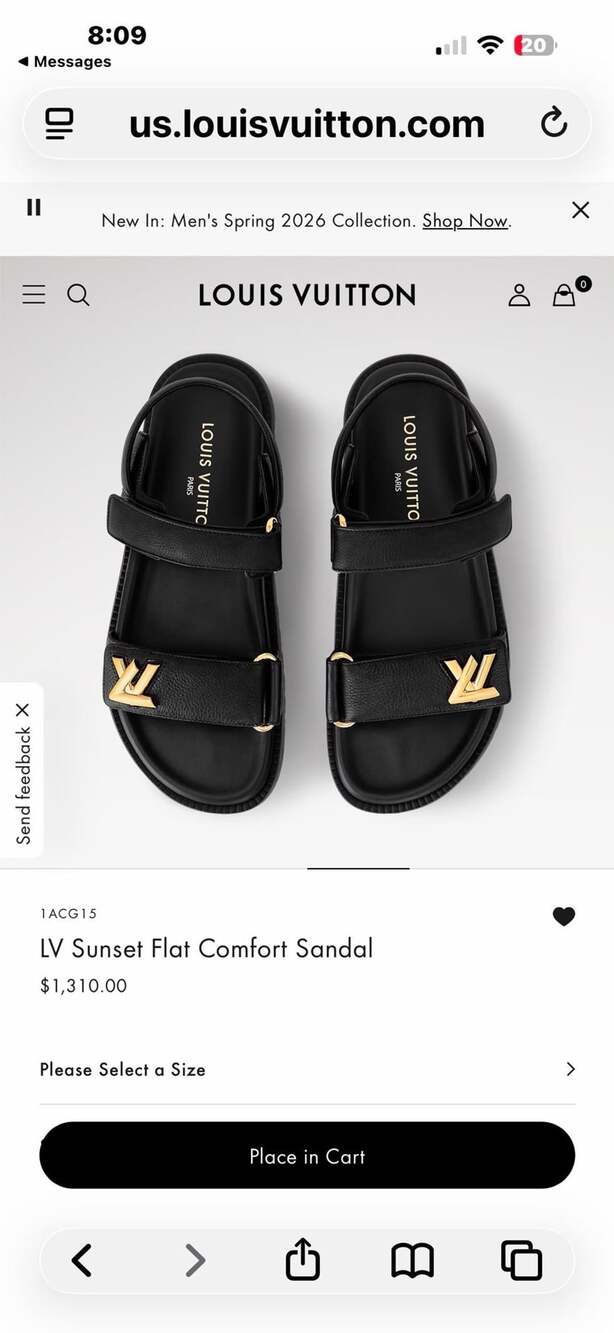 Louis Vuitton LV Sunset Flat Comfort Sandal Black